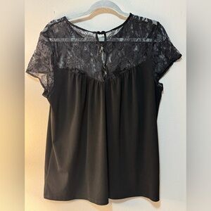Elegant Black Lace Women's Top
